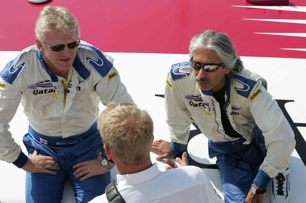 His Excellency Sheikh Hassan bin Jabor Al-Thani (right) with eight-time World Class 1 champ. Steve Curtis, MBE.  © Nigel Quilter http://www.class-1.com/